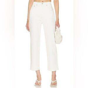 Pistola Crop Super High Rise Straight Crop Jeans in Sand Vintage Cream Size 30